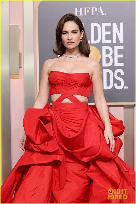 lily james red dress